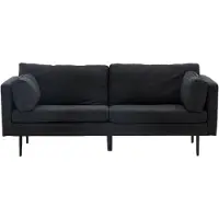 QUVIO Bank Rochester - Scandinavisch Design - Zwart Linnen - 3-zits Sofa