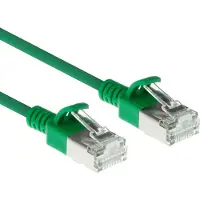 ACT Groene 10 meter LSZH S/FTP CAT6A slimline patchkabel snagless met RJ45 connectoren