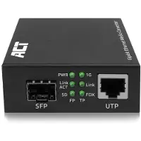ACT AC4451 Gigabit Ethernet Media Converter | SFP Media Converter | Multimode | Singlemode | Zwart