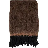 QUVIO Luxe en warme plaid - Bruin - 130x170 cm - Wol