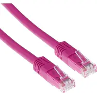 ACT UTP Cat6 patchkabel, 15 meter, Cat6, RJ-45, RJ-45, roze