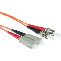 ACT 1,5 meter LSZH Multimode 50/125 OM2 glasvezel patchkabel duplex met SC en ST connectoren