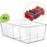 XIVADA Koelkast Organizer Caro - Met dividers - PET - Set van 4