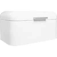 QUVIO Broodtrommel - 20 x 30 x 16 cm - Ijzer - Wit