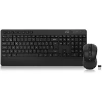 ACT AC5730 Draadloos | Toetsenbord en Muis Bundel | Azerty (France-Belgium) | Stille Klik | Soft Keys | Multimedia | Gerecycled materiaal | Zwart