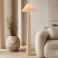 LumenXL Vloerlamp Maude met geplooide linnen kap - beige