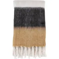 QUVIO Plaid Lisbon - Zwart, Wit en Bruin - 170x130 cm