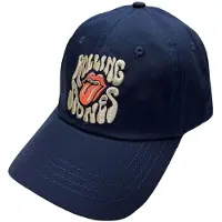 Rolling Stones The - Swirl Tongue Logo Baseball pet - Donkerblauw