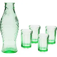 Serax Fish & Fish Karaf Met 4 Drinkglazen Groen - Waterkaraffen & waterkannen Glas Green - B9920108A