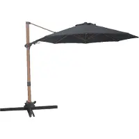 Axi Solis Zweefparasol Ø 300cm Houtlook/grijs
