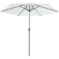 Axi Noor Stokparasol Ronde Ø 300 cm van Staal, Eikenlook/Beige - Zonder Parasolvoet | Parasol voor Tuin / Terras met Gepoedercoat Frame | Kantelbaar