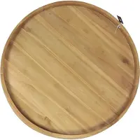Axi Dewi Rond Dienblad van Teak Hout Ø 60 cm | Serveerplateau van Teakhout met Open Grepen & Opstaande Rand | Ideaal voor Drankjes, Glazen & Accessoires