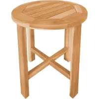 Axi Alya ronde Bijzettafel van Teak Hout in Bruin | Kleine Tafel Rond voor Tuin, Balkon, Terras | Teakhout Salontafel / Tuintafel 45 x 45 x 50 cm -