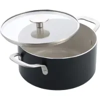 KitchenAid aluminium braadpan met glazen deksel, 20 cm / 3,11 liter, met PFAS-vrije keramische antiaanbaklaag