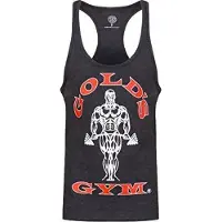 Gold's Gym GGVST003 Muscle Joe Premium String Vest - Charcoal Marl - L