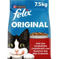 Felix Original - Kattenvoer droogvoer - Rund, Kip & Kalkoen - 7,5kg