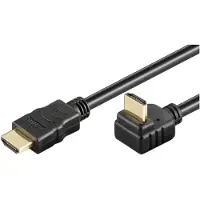 Goobay HDMI 2.0 Kabel - 4K 60Hz - 1 kant haaks omlaag - Verguld - 0,5 meter - Zwart