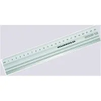 Rumold snijliniaal 938 105, aluminium, L 50 cm, stalen rand, anti-slip, zwaaihaak mm, zilver