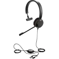 Jabra Mono-Headset - - Evolve 30 II - Microsoft Teams Gecertificeerd - Noise-Cancelling Microfoon - USB-C