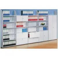 Kerkmann Open kast Dante, stellingsectie, H 2250 x B 800 mm, achterwand, lichtgrijs