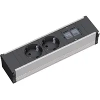 Bachmann stopcontactunit Coni, 2-voudig + 2 x Cat.5e