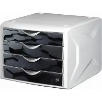 Helit archiefdoos met 4 laden wit, multikleur 26,2 cm