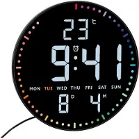 TFA-Dostmann 60.4002.01 Wandklok Kwarts 32 mm x 255 mm Zwart Groot display