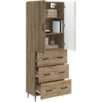 vidaXL Kast Set 2 st 66 x 34,5 x 90 cm Bewerkt hout Artisanaal eiken