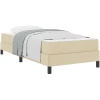 vidaXL Boxspring bed Crème 90 x 190 cm Stof
