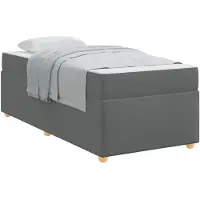 vidaXL Bedframe met matras Donkergrijs 90 x 190 cm Stof