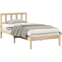 vidaXL Bedframe met hoofdeinde Bruin 90 x 190 cm Massief grenenhout