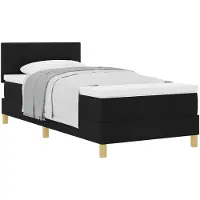 vidaXL Boxspring bed met kussen met hoofdeinde Zwart 80 x 200 cm Stof