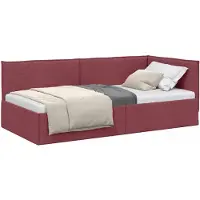 vidaXL Hoek Bed Frame met hoofdeinde Wijnrood 90 x 200 cm Stof