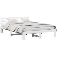 vidaXL Bedframe met hoofdeinde Wit 160 x 200 cm Massief grenenhout