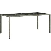 vidaXL Tuin Tafel Grijs poly rattan