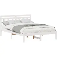 vidaXL Bedframe Wit 120 x 200 cm Massief grenenhout