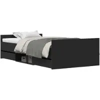 vidaXL Bedframe met lade Zwart Eiken 203 x 93 x 50 cm Bewerkt hout