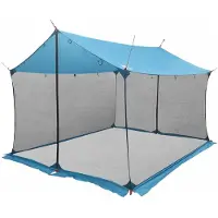vidaXL Campingzeil met netwanden Blauw 340 x 260 x 220 cm