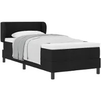 vidaXL Boxspring bed met hoofdeinde Zwart 80 x 200 cm Stof