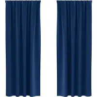 vidaXL Blackout Gordijnen met Ringen 2 st Donkerblauw 260 x 140 cm