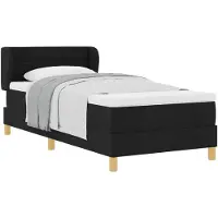 vidaXL Boxspring bed met matras met hoofdeinde Zwart 90 x 190 cm Stof