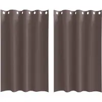 vidaXL Blackout Gordijnen met Ringen 2 st Donkerbruin 175 x 140 cm