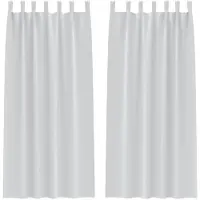 vidaXL Blackout Gordijnen met Ringen 2 st Lichtgrijs 245 x 140 cm