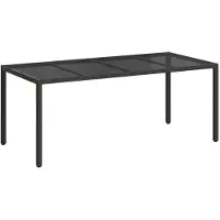 vidaXL Tuin Tafel Zwart poly rattan