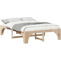 vidaXL Bedframe Bruin 140 x 200 cm Massief grenenhout