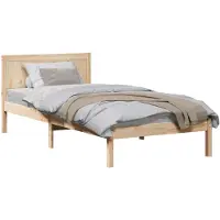 vidaXL Bedframe Bruin 90 x 200 cm Massief grenenhout