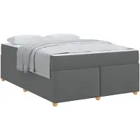 vidaXL Bedframe met matras, donkergrijs, 160 x 200 cm, stof