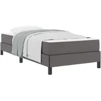 vidaXL Bedframe met matras Grijs 80 x 200 cm Stof
