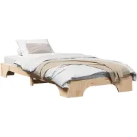 vidaXL Bedframe Naturel 100 x 200 cm Massief grenenhout