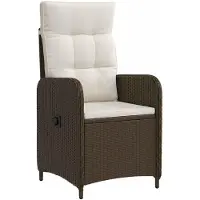 vidaXL Buiten Eettafel Set 5 st Bruin en Crème Wit poly rattan
